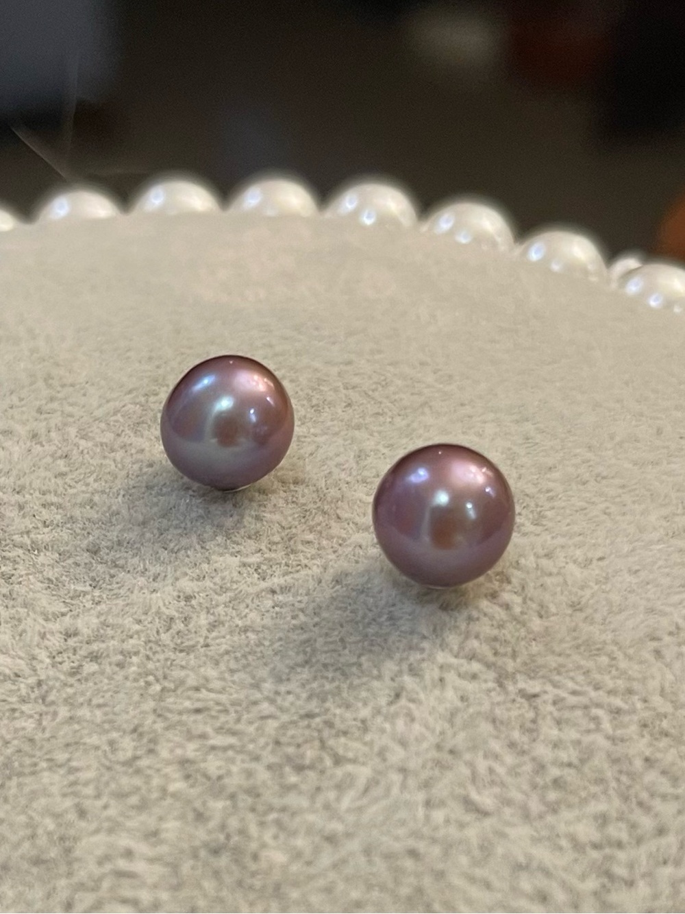 Natural Purple Pearl Stud Earrings - Women Jewelry 25